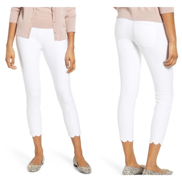 NWT Nordstrom Scalloped Crop Cotton Blend Leggings (S) - Picture 1 of 5